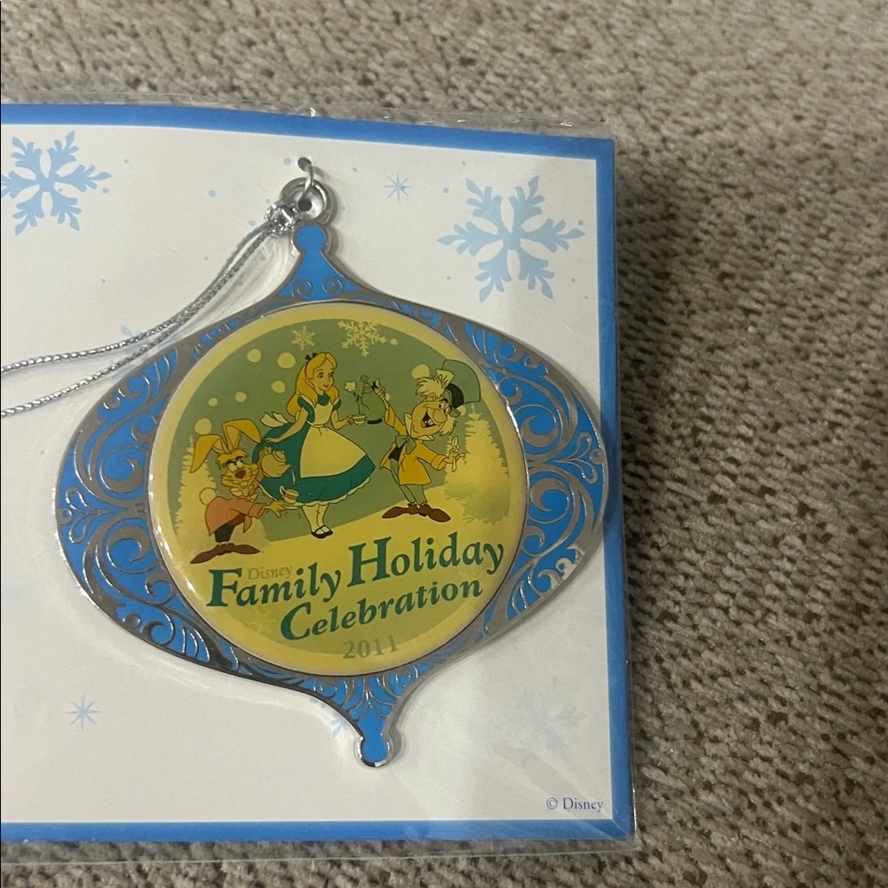 Disney Family Holiday Celebration Ornament Cast Blue and Gold New in package